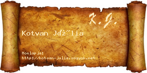 Kotvan Júlia névjegykártya