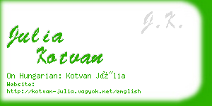 julia kotvan business card